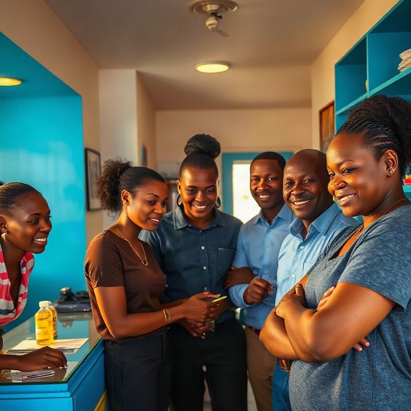 The Alphaipulse team inside the shop on Lamu Road